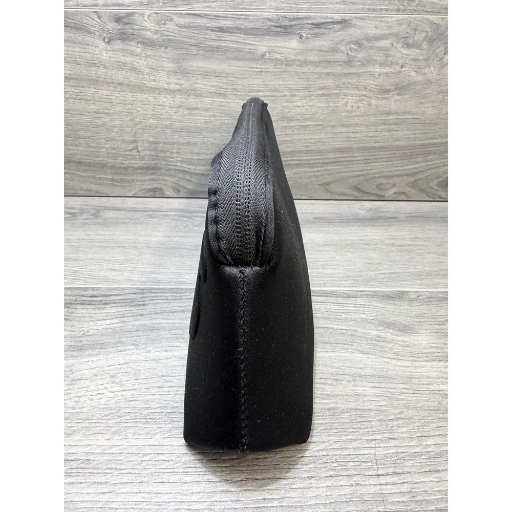 SKIMS Black Neoprene Cosmetics Waterproof Pouch Case Travel Zipper Storage
